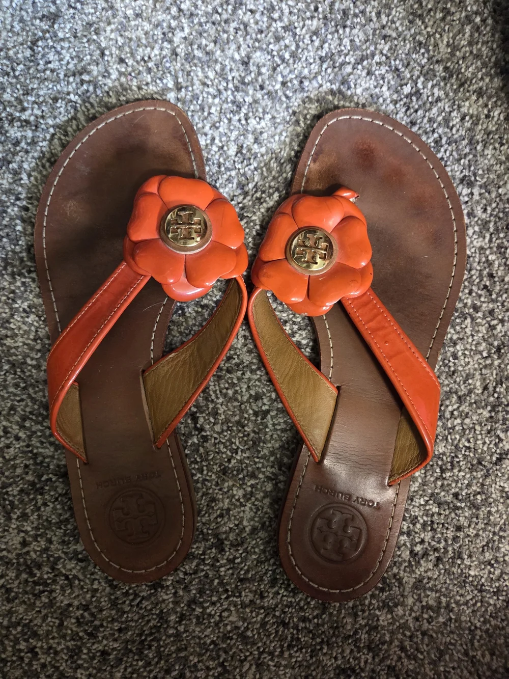 Tory Burch Orange Flower Miller Sandals